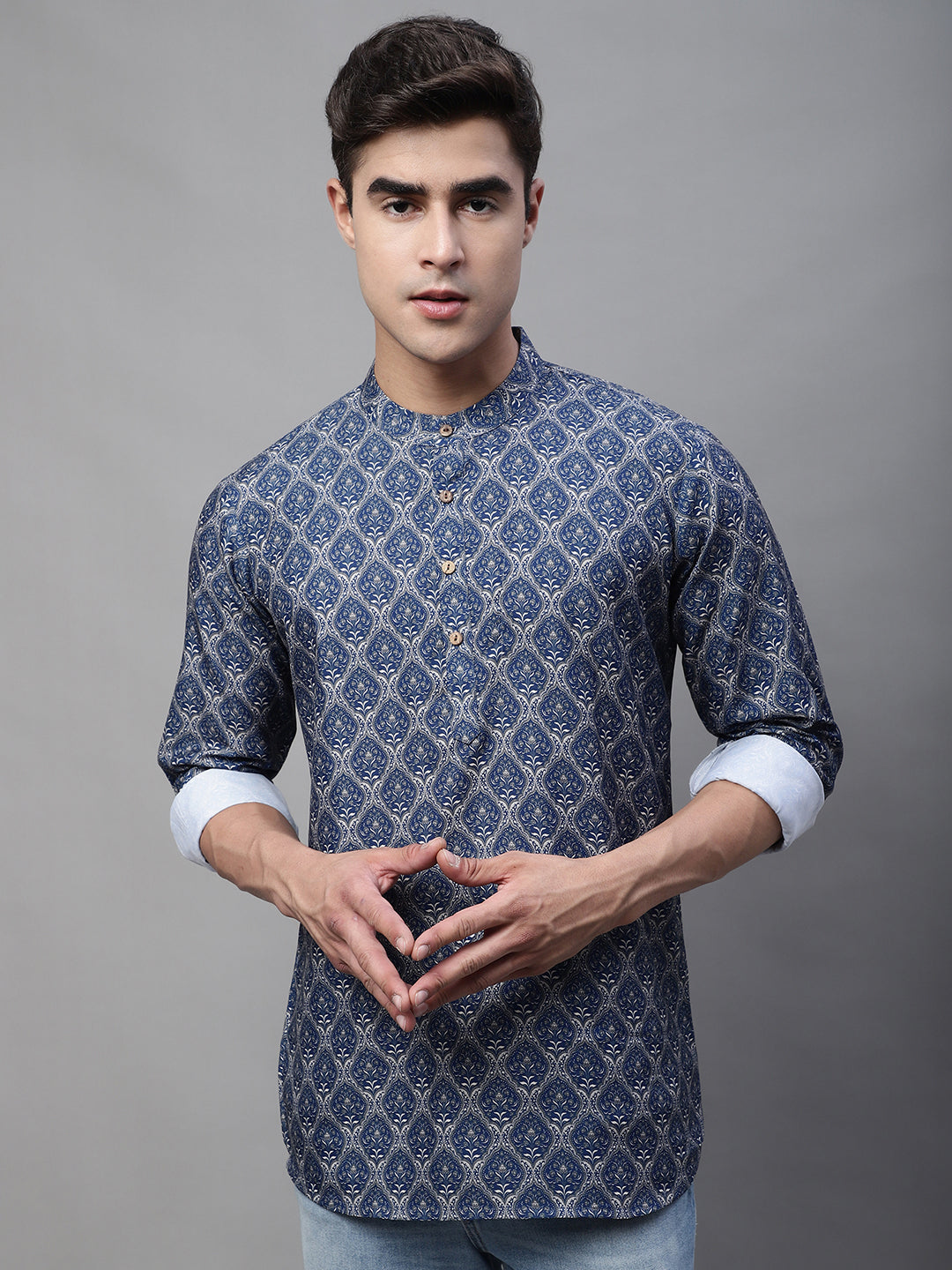 Printed Short Kurtas ( ANMKO 115Blue )