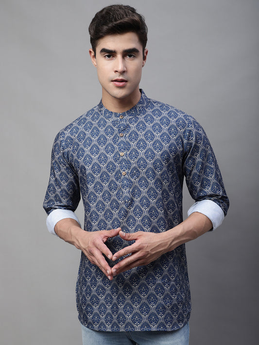 Printed Short Kurtas ( ANMKO 115Blue )