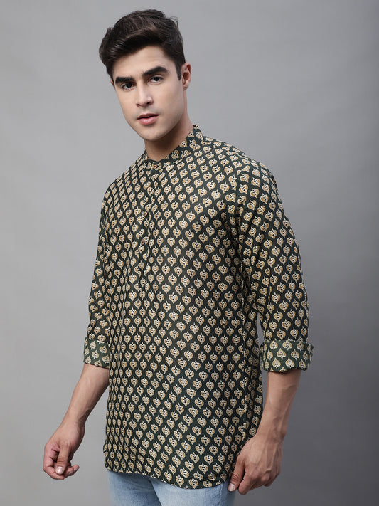 Printed Short Kurtas ( ANMKO 115Olive )