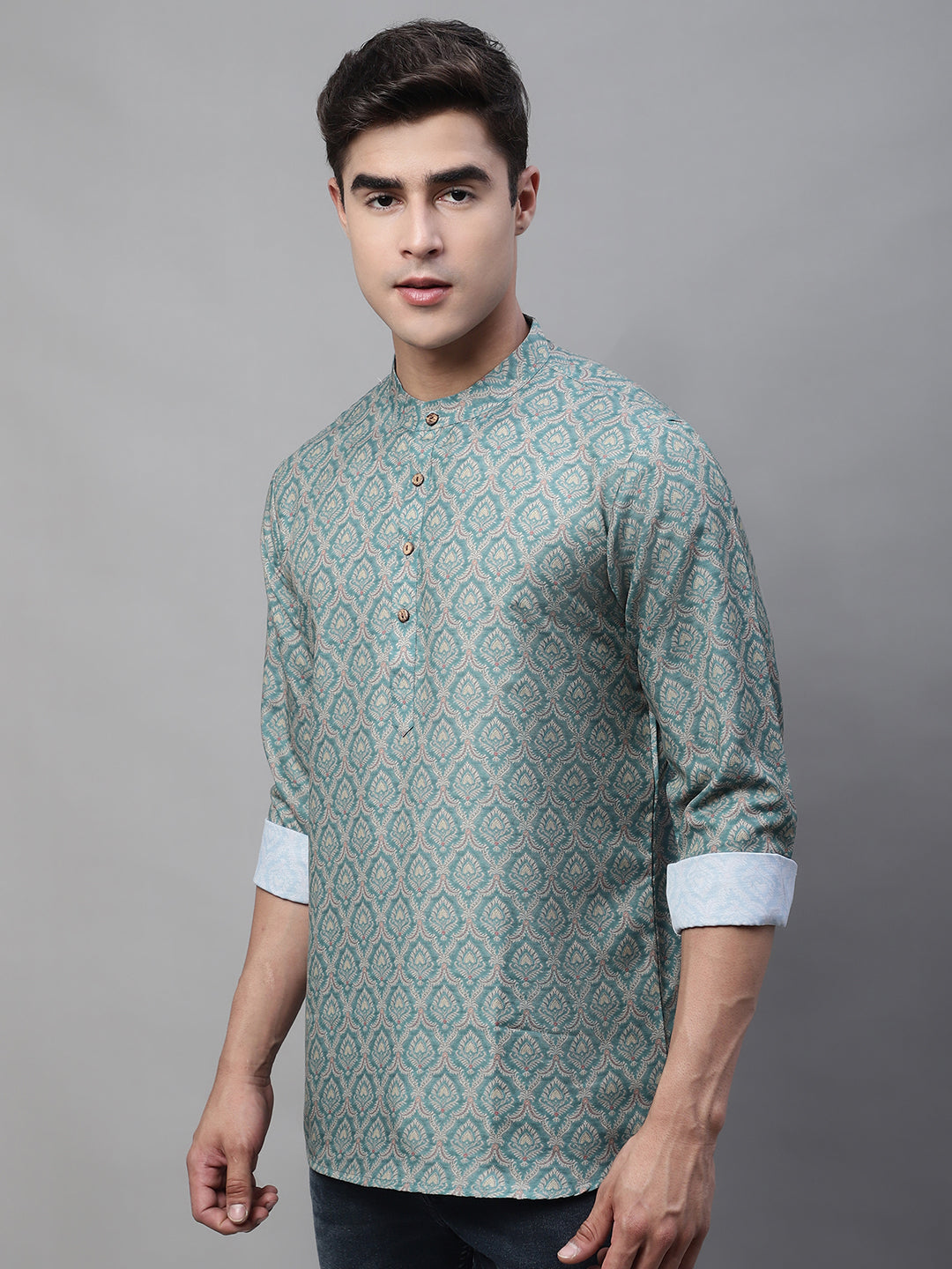Printed Short Kurtas ( ANMKO 115Teal )