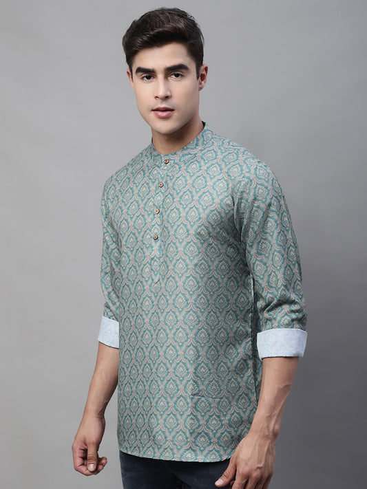 Printed Short Kurtas ( ANMKO 115Teal )