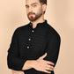 Men's Cream Embroidered Kurtas ( ANMKO 145Black )  [RT] [G-6-8]