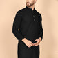 Men's Cream Embroidered Kurtas ( ANMKO 145Black )  [RT] [G-6-8]