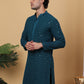 Embroidered and Sequinned Kurta with Pyjamas ( ANMKP B-P 171Blue )