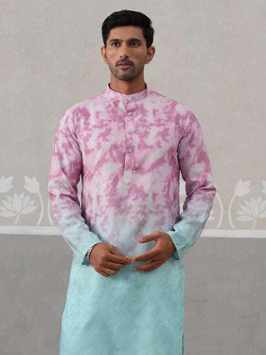 Printed & Embroidered Kurta ( ANMKO 197Magenta ) [RT] [ H2 ]