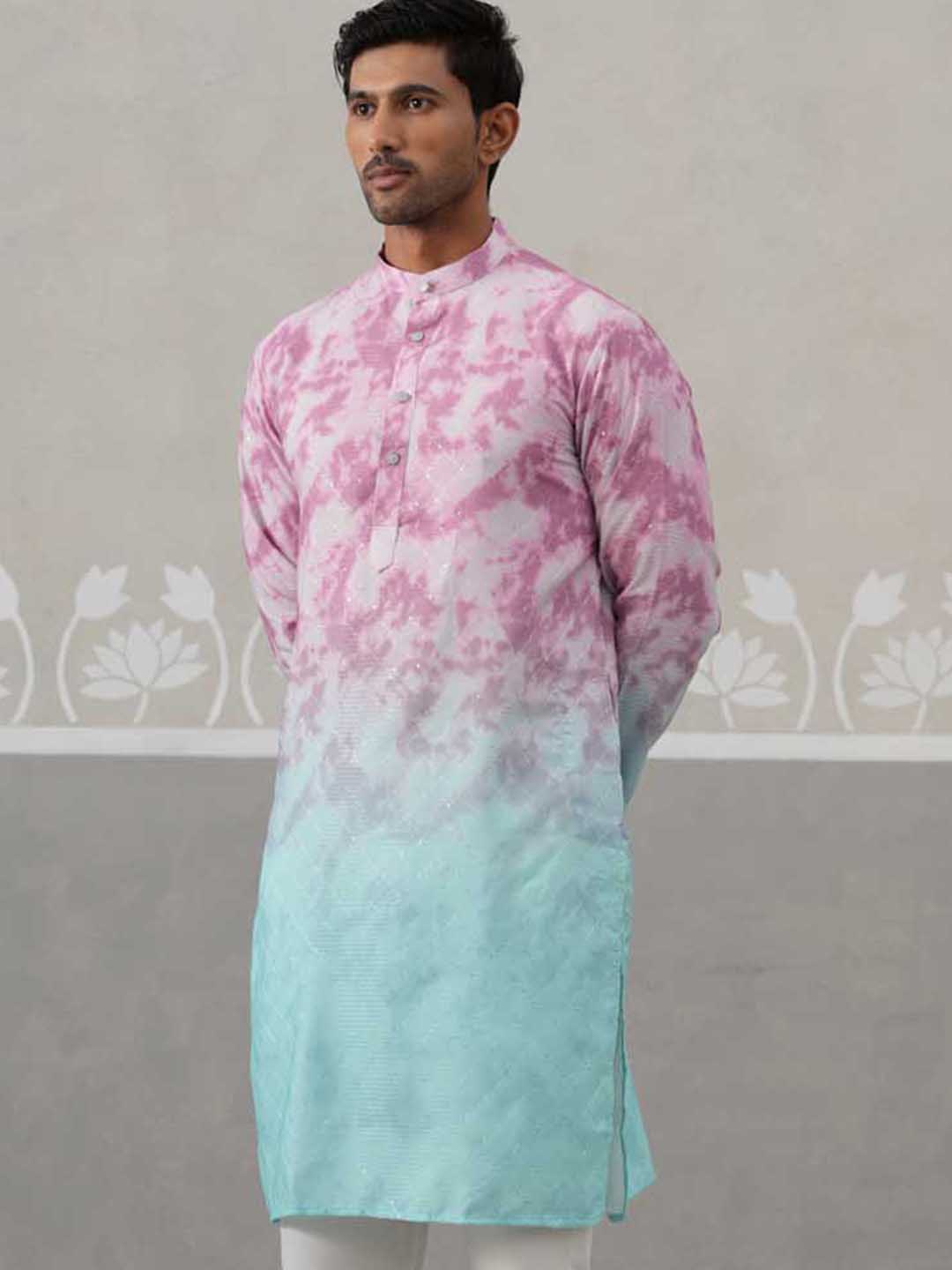 Printed & Embroidered Kurta ( ANMKO 197Magenta ) [RT] [ H2 ]