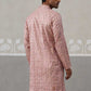 Embroidered Straight Kurta for Men ( ANMKO 237Peach )  [RT] [B-2]
