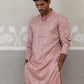 Embroidered Straight Kurta for Men ( ANMKO 237Peach )  [RT] [B-2]