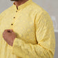 Embroidered Cotton Kurta ( ANMKO 258Lemon )  [RT] [P-10]