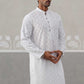Embroidered Cotton Kurta ( ANMKO 258White )  [RT] [P-10]