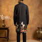 Floral Printed Black Kurta for Men ( ANMKO 266 Black )
