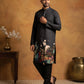 Floral Printed Black Kurta for Men ( ANMKO 266 Black )