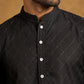 Floral Printed Black Kurta for Men ( ANMKO 266 Black )