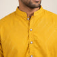 Floral Printed Black Kurta for Men ( ANMKO 266 Mustard )