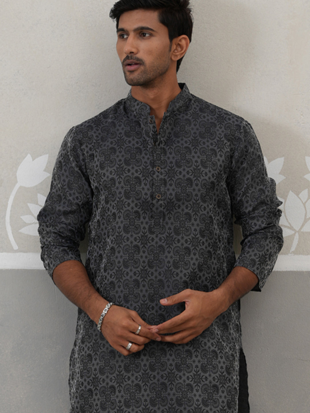 Woven Design Straight Kurta ( ANMKO 269Grey )  [RT] [P-13]