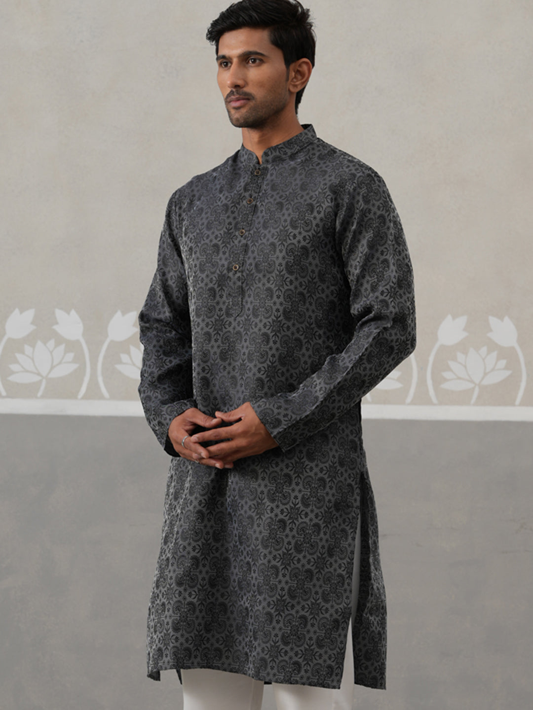 Woven Design Straight Kurta ( ANMKO 269Grey )  [RT] [P-13]