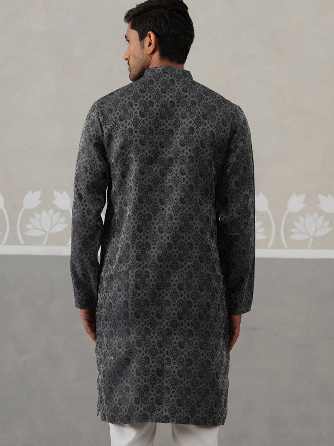 Woven Design Straight Kurta ( ANMKO 269Grey )  [RT] [P-13]