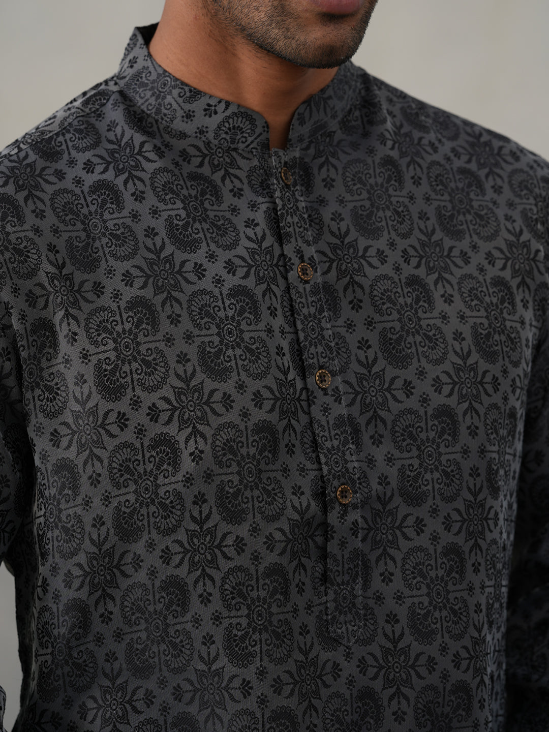 Woven Design Straight Kurta ( ANMKO 269Grey )  [RT] [P-13]