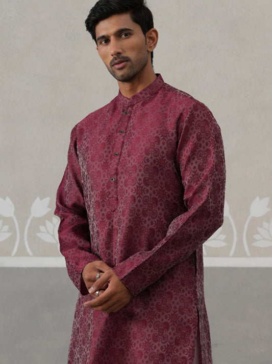 Woven Design Straight Kurta ( ANMKO 269Maroon )  [RT] [P-13]