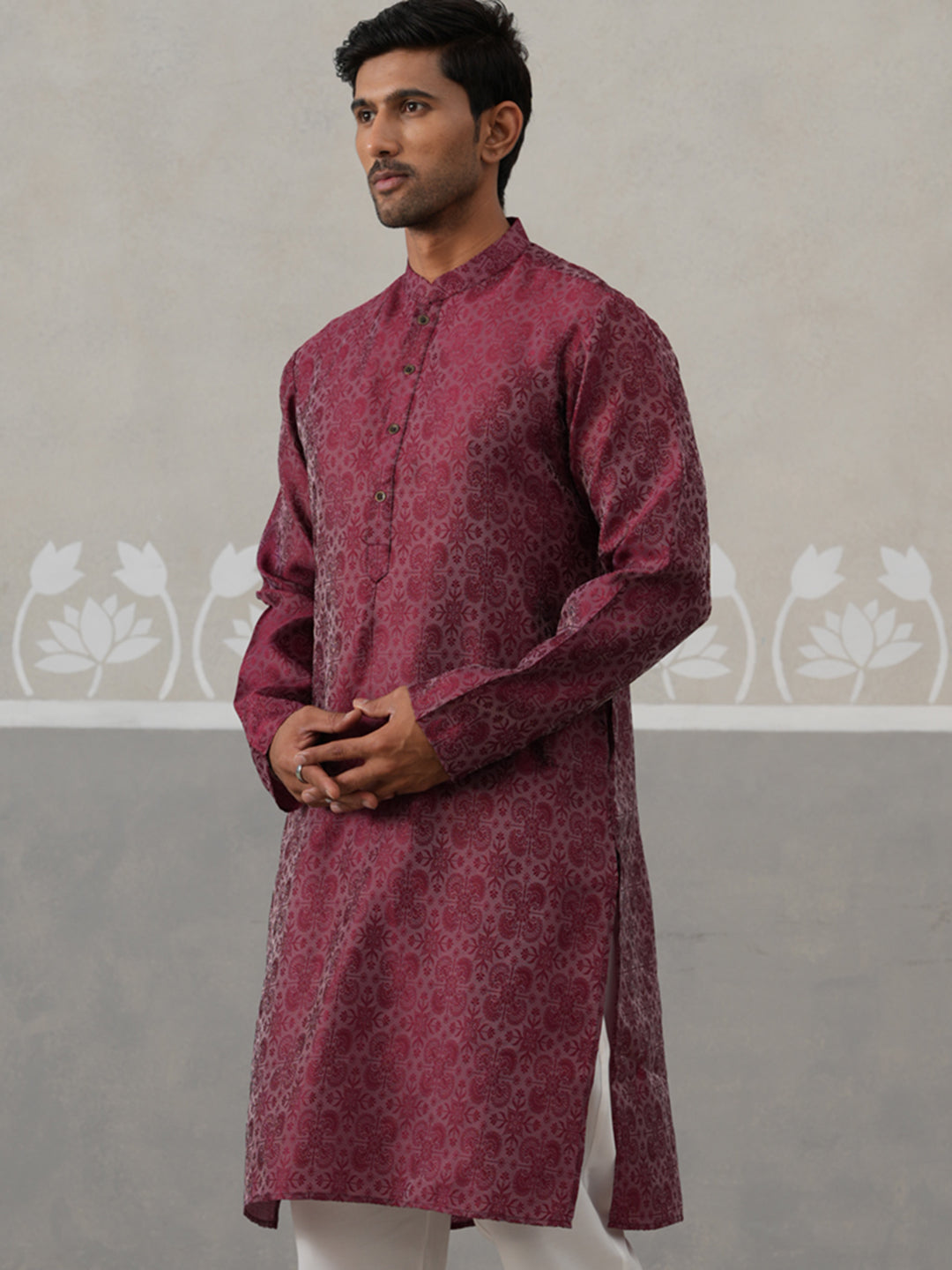 Woven Design Straight Kurta ( ANMKO 269Maroon )  [RT] [P-13]