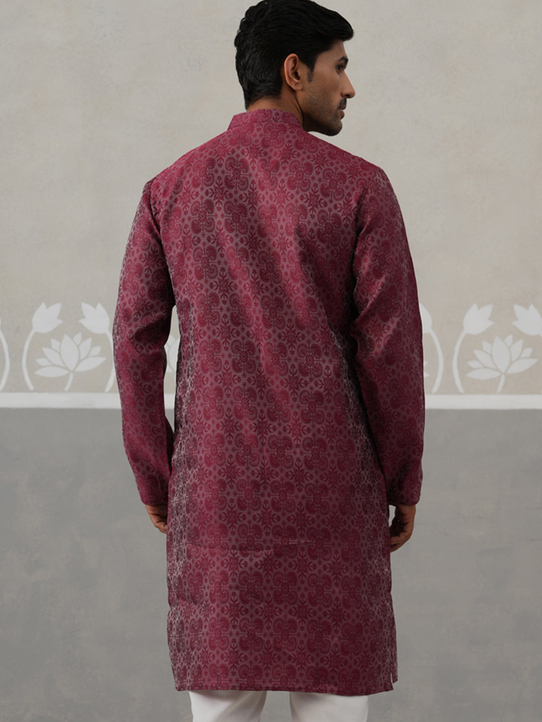 Woven Design Straight Kurta ( ANMKO 269Maroon )  [RT] [P-13]