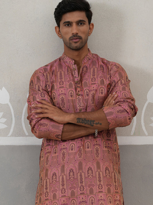 Classic Ethnic Wear Woven Design Kurtas ( ANMKO 270Pink )  [RT] [G-1-2]