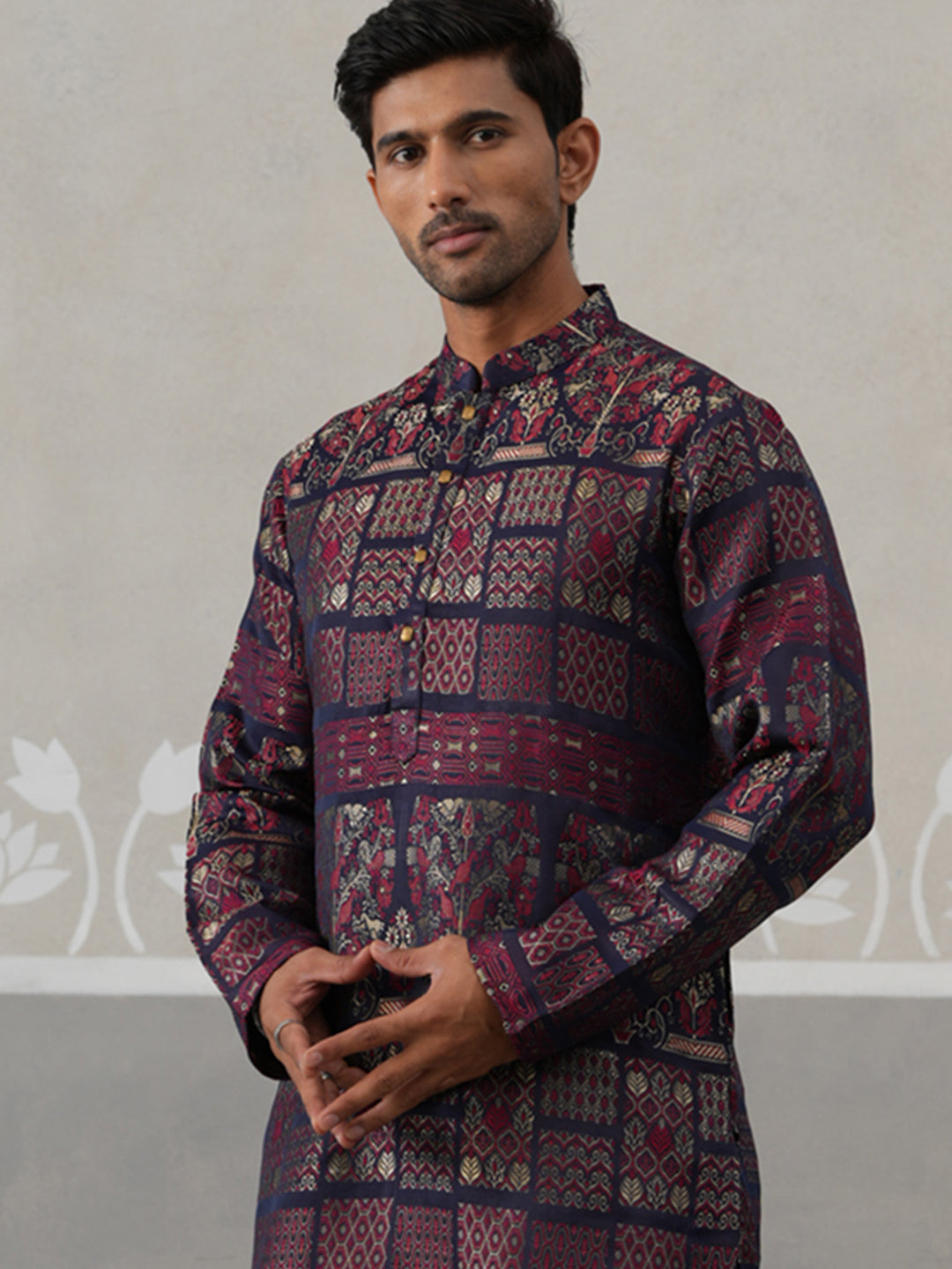 Maroon Woven Design Jacquard Kurtas ( ANMKO 271Maroon )  [RT] [M-7]