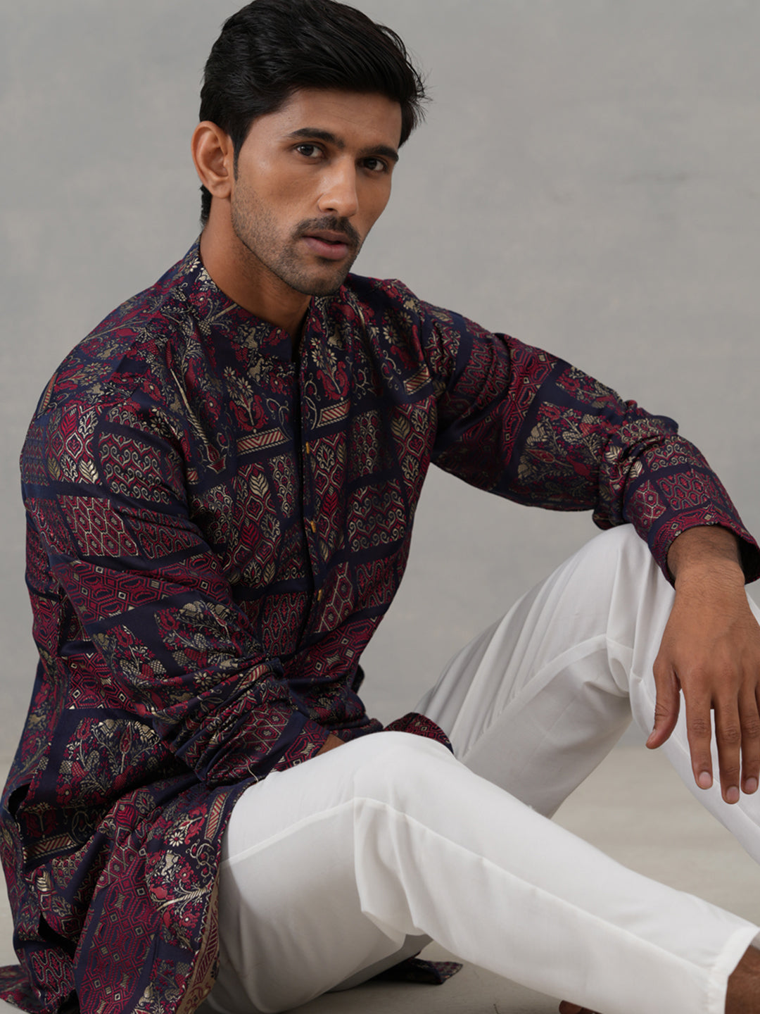 Maroon Woven Design Jacquard Kurtas ( ANMKO 271Maroon )  [RT] [M-7]