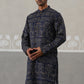 Navy Blue Woven Design Jacquard Kurtas ( ANMKO 271Navy )  [RT] [M-7]