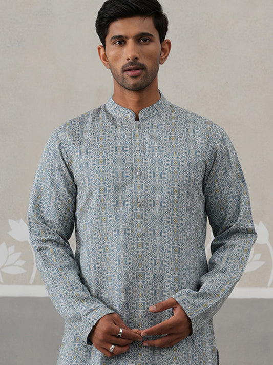 Elegant Jacquard Woven Design Kurtas ( ANMKO 272Blue )  [RT] [L-5]