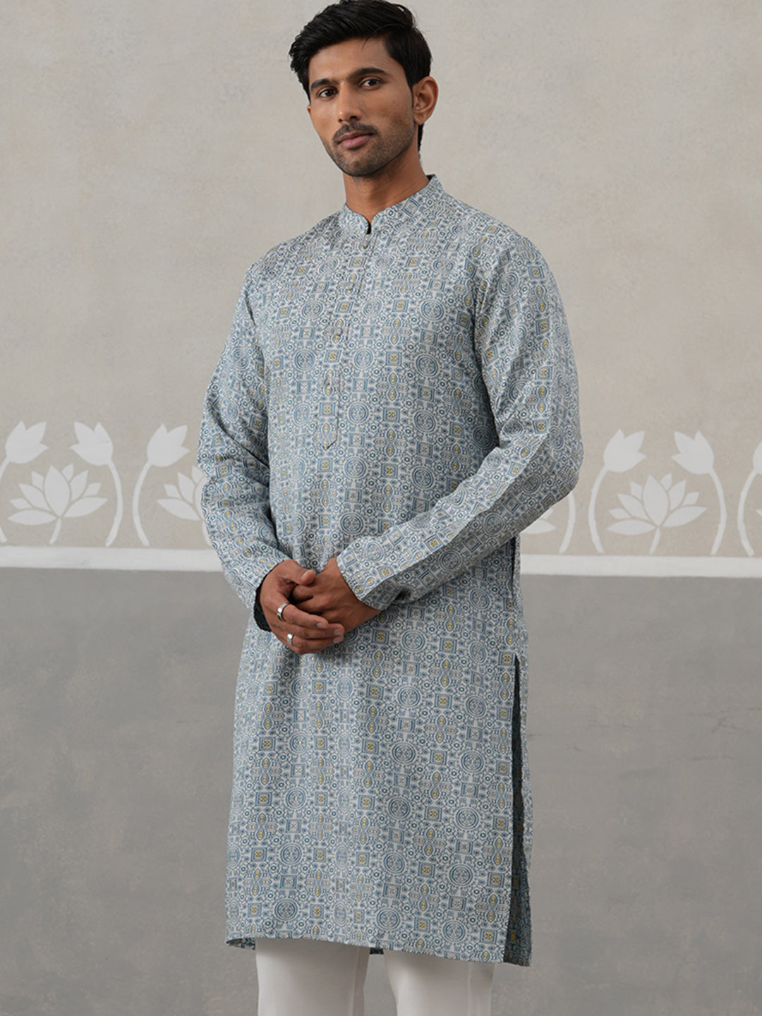 Elegant Jacquard Woven Design Kurtas ( ANMKO 272Blue )  [RT] [L-5]
