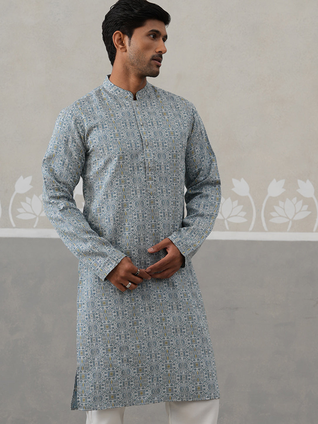 Elegant Jacquard Woven Design Kurtas ( ANMKO 272Blue )  [RT] [L-5]