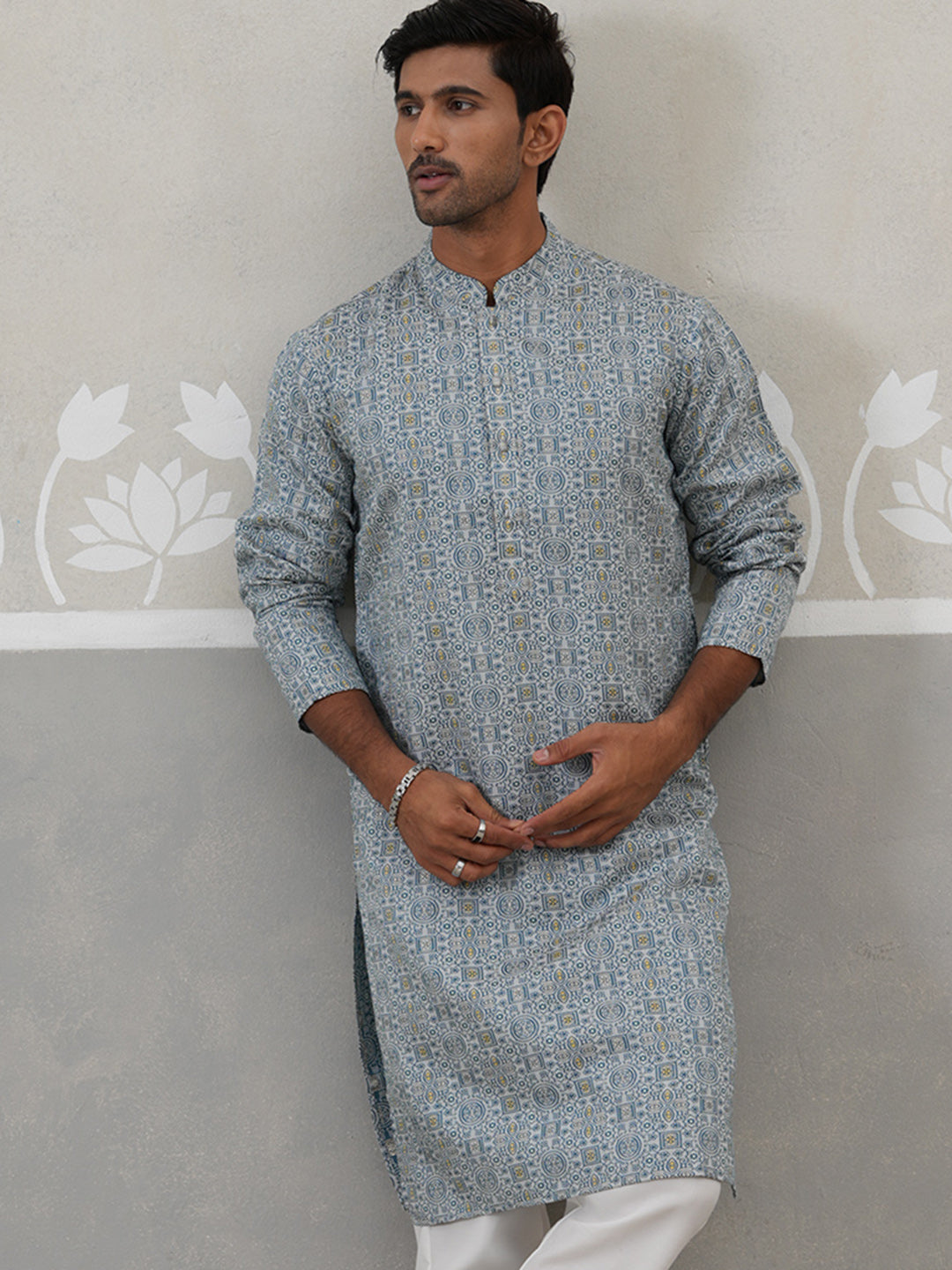 Elegant Jacquard Woven Design Kurtas ( ANMKO 272Blue )  [RT] [L-5]