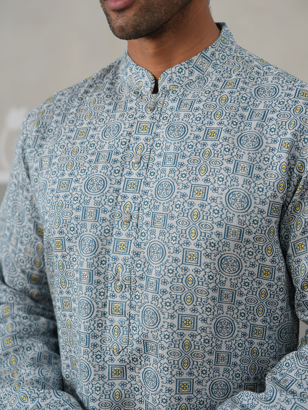 Elegant Jacquard Woven Design Kurtas ( ANMKO 272Blue )  [RT] [L-5]