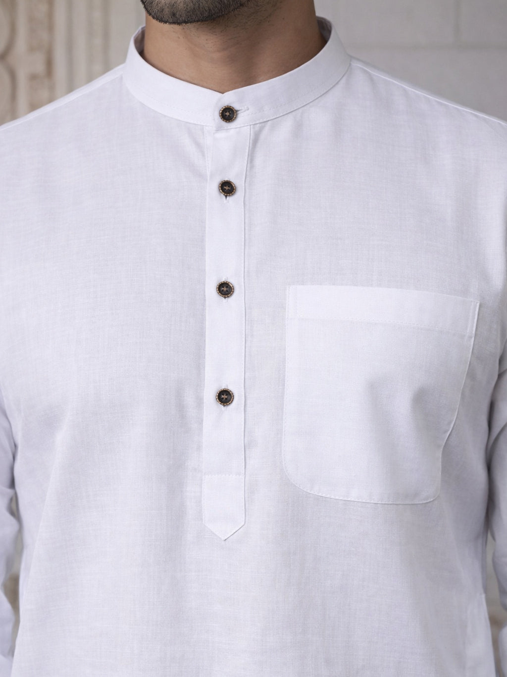 Solid Kurta Pyjama for Men ( ANMKP W 273White )