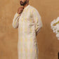 Thread Work & Printed Silk Blend Kurta ( ANMKO 279Peach )