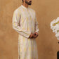 Thread Work & Printed Silk Blend Kurta ( ANMKO 279Peach )