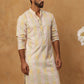 Thread Work & Printed Silk Blend Kurta ( ANMKO 279Peach )