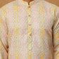 Thread Work & Printed Silk Blend Kurta ( ANMKO 279Peach )