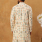 Foil Printed Cotton Blend Kurta ( ANMKO 281Cream )