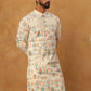 Foil Printed Cotton Blend Kurta Pyjama Set ( ANMKP W 281Cream )