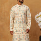 Foil Printed Cotton Blend Kurta ( ANMKO 281Cream )