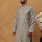 Geometric Sequin Pattern Kurta ( ANMKO 282Grey )