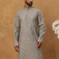Geometric Sequin Pattern Kurta ( ANMKO 282Grey )
