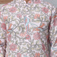 Floral Print Kurta Set with Thread Work Embroidery ( ANMKP W 284Peach )