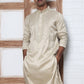 Men Silk Blend Festive Embroidered Kurtas ( ANMKO 286Beige-2 Beige-2 )