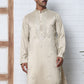 Men Silk Blend Festive Embroidered Kurtas ( ANMKO 286Beige-2 Beige-2 )