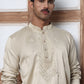 Men Silk Blend Festive Embroidered Kurtas ( ANMKO 286Beige )