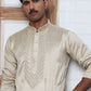 Men Silk Blend Festive Embroidered Kurtas ( ANMKO 286Beige-2 Beige-2 )