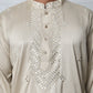 Men Silk Blend Festive Embroidered Kurtas ( ANMKO 286Beige )